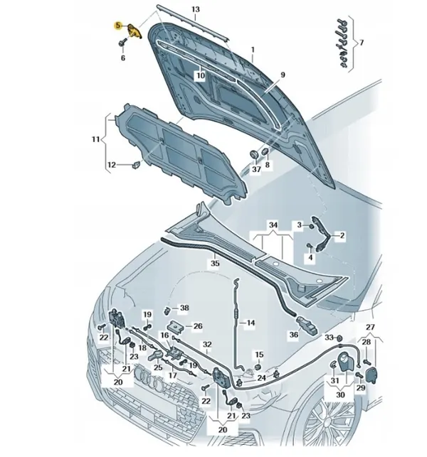 Audi A1 II Haubenverriegelung links OEM 82A823185 LH image 5