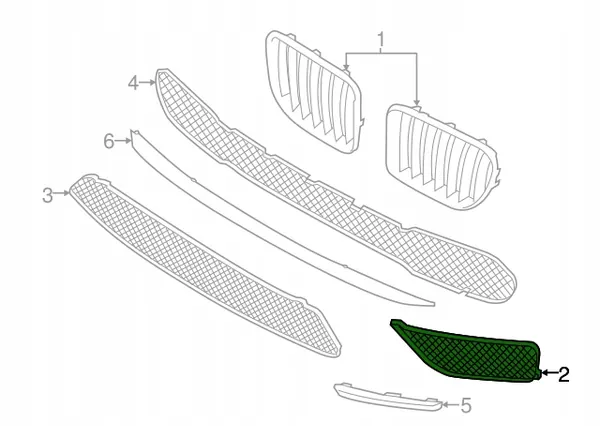 Griglia Laterale Sinistra Paraurti BMW X1 E84 51117303755 image 2