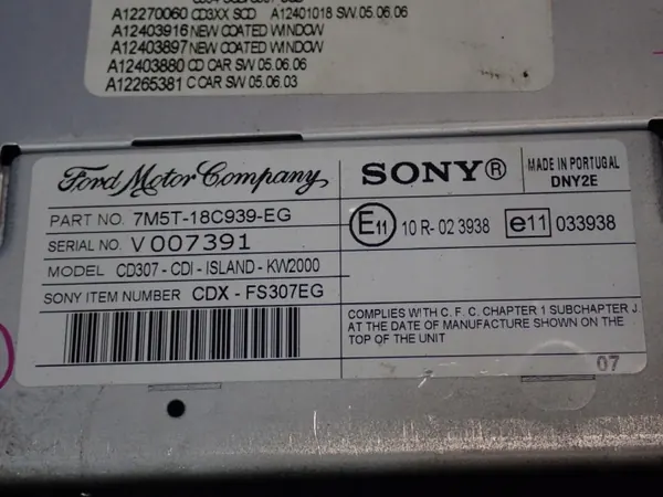 Radio Sony Ford Focus MK2 OEM Zawada-380478- Usado image 10
