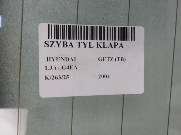 Gebrauchte Heckklappenscheibe OEM SZYBA TYLNA HYUNDAI GETZ HB image 5