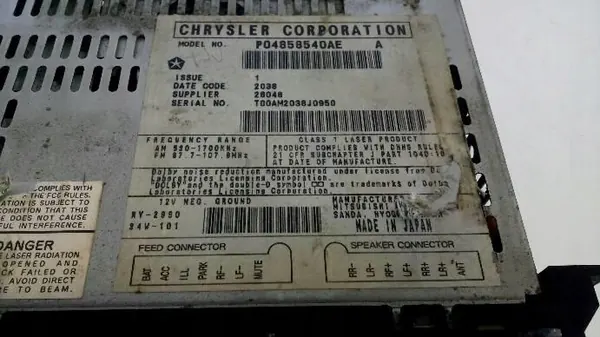 Autoradio Chrysler OE d'occasion OEM 0 pour Concorde II image 3