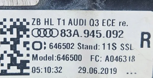 Luz Trasera Derecha Audi Q3 83A Dinámica image 5