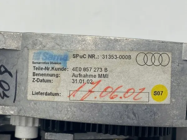 Mecanismo de montaje de pantalla MMI AUDI A8 4E0857273B 4E0857273F image 3