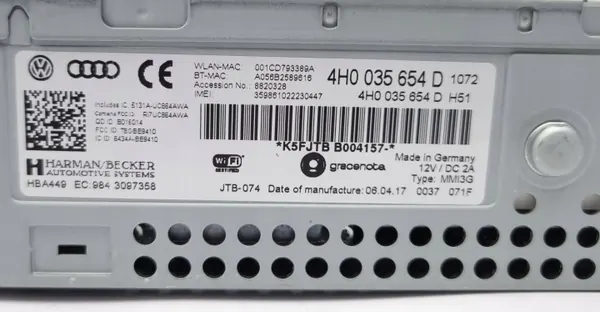 MMI-Einheit Audi A8 D4 OEM 4H0035654D - Gebraucht image 9