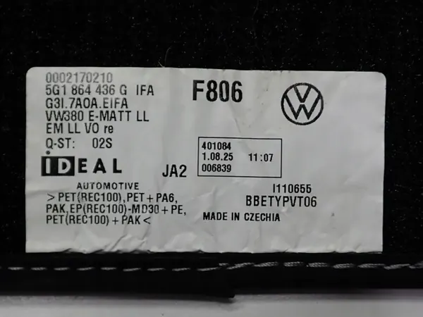 Tapetes de veludo OEM 5G1864435G para VW Golf VIII image 6