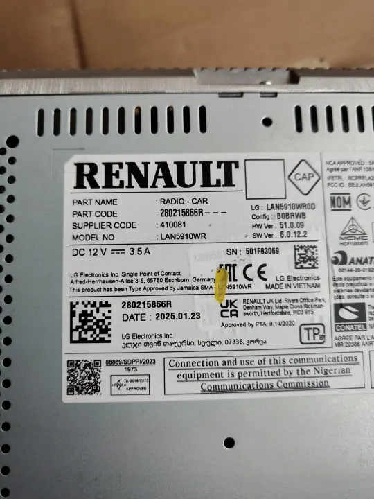 OEM 280215866R Mediasoitin Dacia Sandero 3:lle image 4