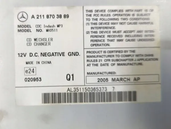 Changer CD Mercedes-Benz A2118703889 pour CLS-Class image 3