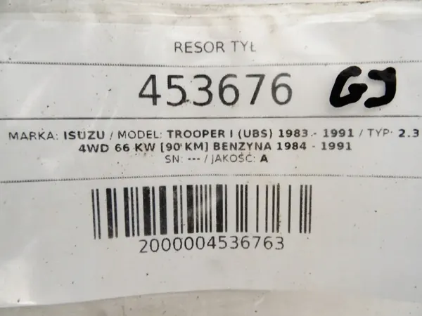 Vänster bakbladfjäder OEM LORK-714-122122 Isuzu image 5