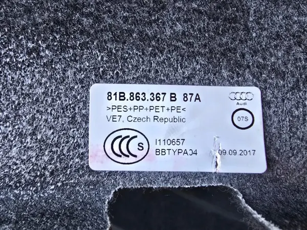Tapis de sol avant Audi Q2 OEM 81B863367 - Occasion image 7