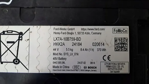 Ford OE Accu OEM LX7A-10B759-BD 8Ah Gebruikt image 3
