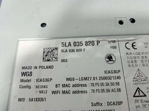 Lecteur Radio Navigation Skoda OE OEM 5LA035820P image 6