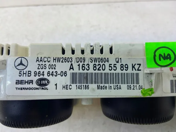 Ilmastointipaneeli OEM A1638205589 Mercedes ML W163 image 3