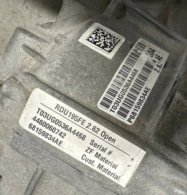 2015-23 Dodge Challenger Charger 3.6 Diff Arrière 2.62 image 3