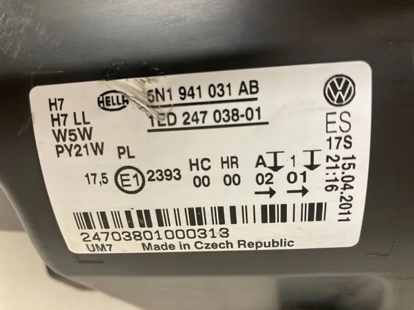 Farol esquerdo VW TIGUAN I 5N1941031AB image 6