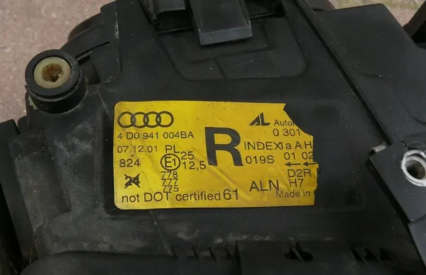 Xenon Scheinwerfer Rechts Vorne Audi A8 S8 D2 Lift 99-02 image 4