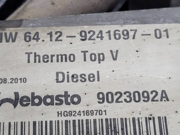 Aquecedor auxiliar Webasto OEM 9241697 para BMW F01/F10 image 9