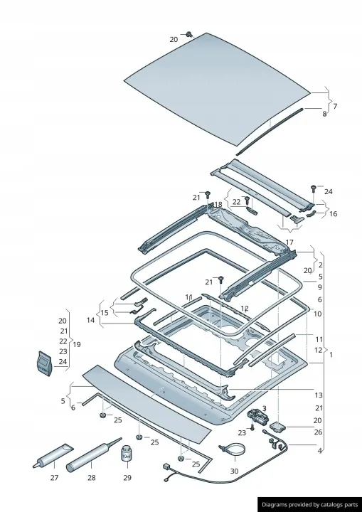 OEM 5FA877055 Store Solaire Toit Panoramique Seat Leon Cupra image 3