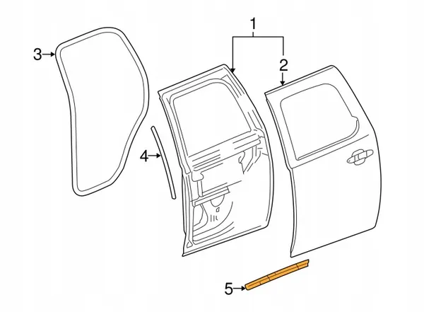 OEM Onderste Deurafdichting Rechts Achter Suburban/Yukon image 2
