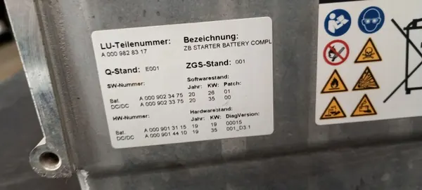 Batterie Mercedes-Benz OEM A0009828317 - 20Ah image 3