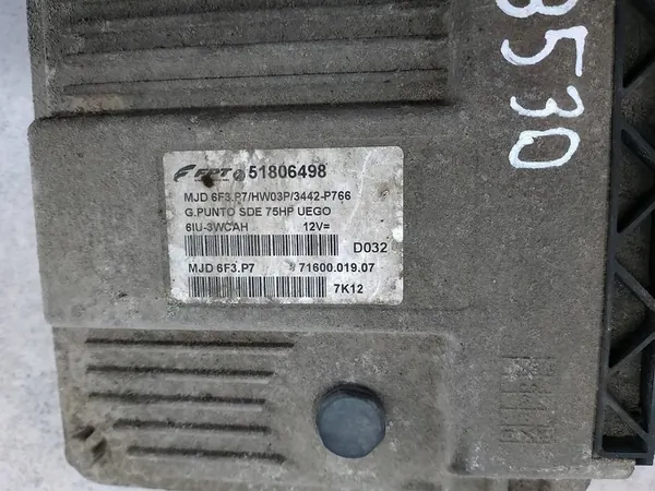 ECU FIAT GRANDE PUNTO 1.3 JTD 51806498 MJD6F3.P7 FPT image 3