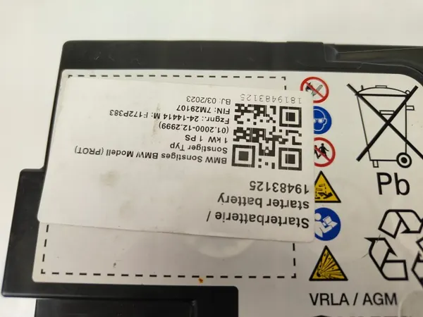 BMW OEM 9878489 AGM Akku 12V 60Ah 600A image 4