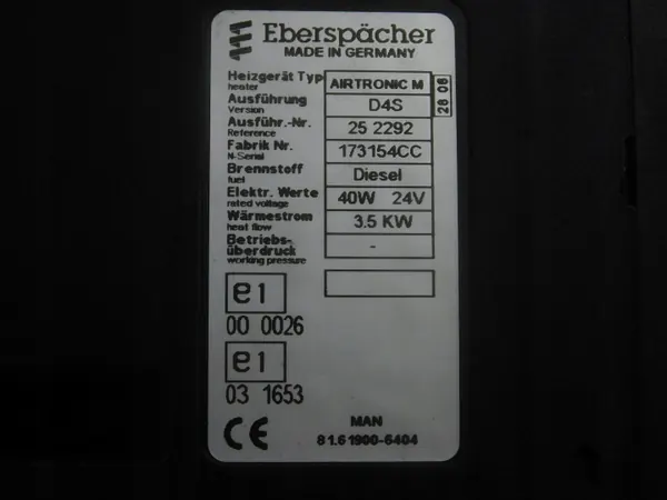 Calefactor Eberspaecher D4S OEM 81.61900-6404 para MAN TGA image 2