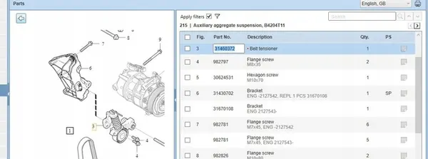 Tensor de cinturón Volvo XC60 31460372 2.0L 2019 image 5