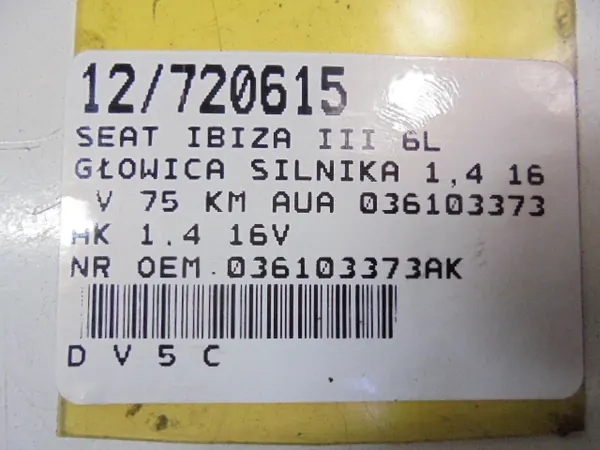 SEAT CORDOBA II 1.4MT Motorblok 036103373AK image 10