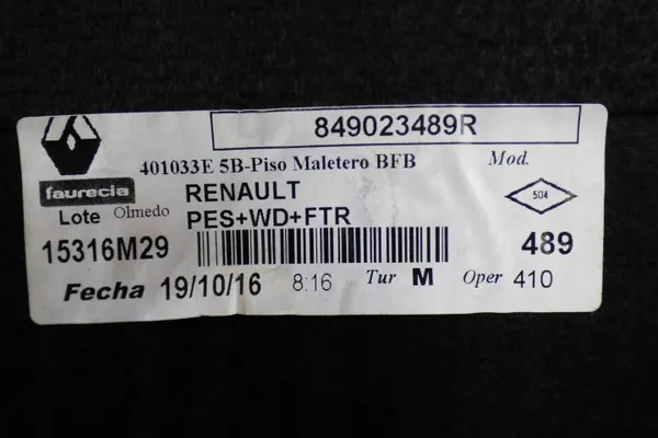 Renault Megane IV HB takakontin matto OEM 849023489R image 3