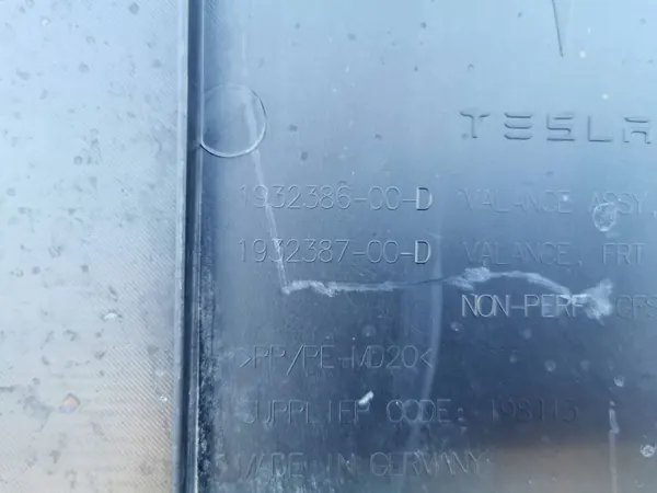 Placa protetora para-choques dianteiro Tesla OEM 193238600DBAX image 8