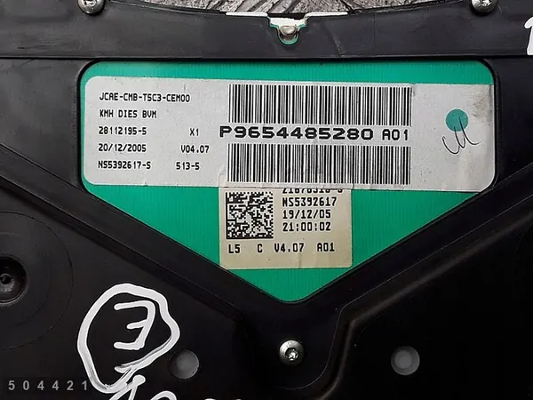 2007 Peugeot 307 Speedometer 2000hdi 9654485280 image 4