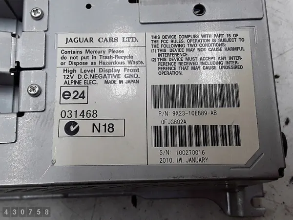 Écran d'affichage Jaguar XF OEM 9X2310E889AB image 6