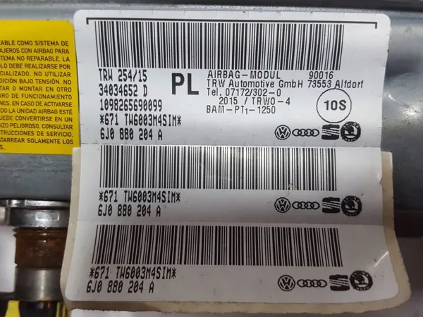 Airbag passageiro OEM 6J0880204A para SEAT Ibiza 4 image 3