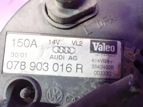 AUDI A4 B6 00-05 3.0 B Vaihtovirtageneraattori 078903016R image 6