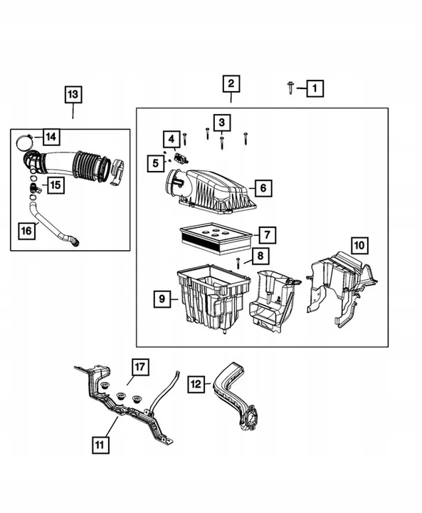 Boîtier de Filtre à Air Jeep Gladiator 3.0 CRD image 3