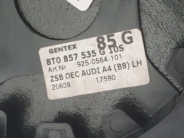 OEM 8T0857535G Vänster fotokrom spegelinsats Audi image 6