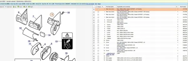 Vasen peili Saab 9-5 + lisäosa kokonaisuus LAK 268 image 5
