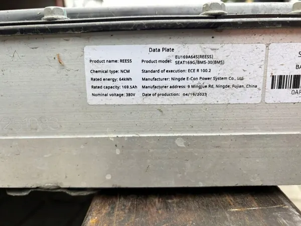 Batterie MG4 OEM 11578787 123Ah État Utilisé image 5