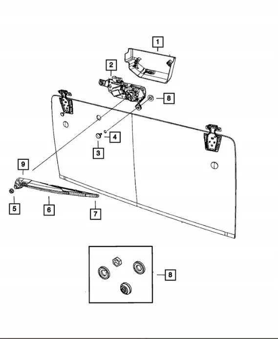 Jeep Wrangler JK Heckwischerkappe OEM 68002491AA image 4