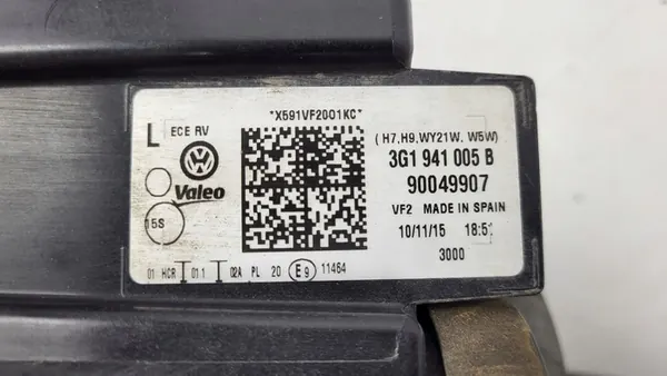 Vasemman Etuvalon VW Passat B8 2014-2019 OEM 3G1941005B-KUD image 7