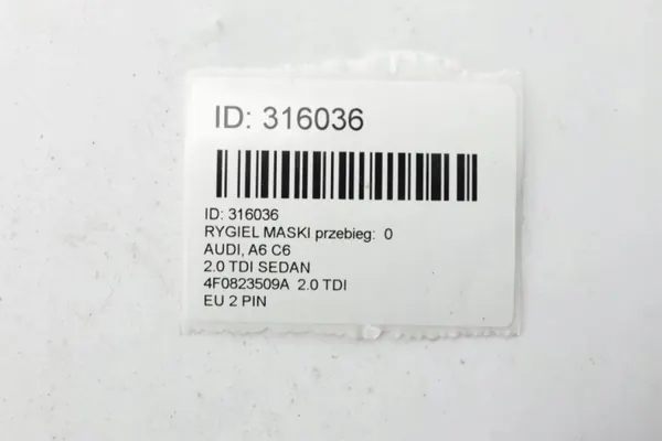 Tranca capô Audi A6 C6 OEM 4F0823509A - Usado image 5