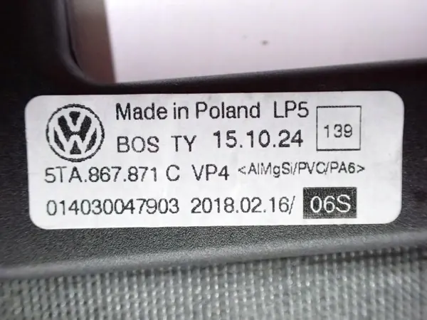 OEM 5TA867871C Store Coffre Arrière VW Touran image 7