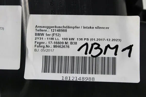 Luchtfilterhuis OEM bt-cars-31742 voor BMW 1 F52 image 10
