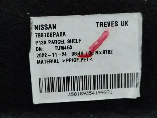 Étagère coffre arrière Nissan Juke II OEM 799106PA0A image 6