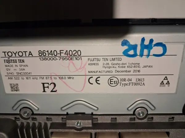 Lecteur Navigation Toyota C-HR OEM 86140-F4020 image 3