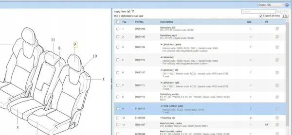 Hoofdsteun OEM 31488072 voor Volvo XC90 II 2016 image 5