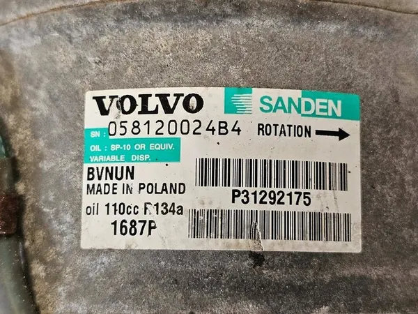 Air Conditioning Compressor Volvo V40 V60 S60 2.0 D4 image 4