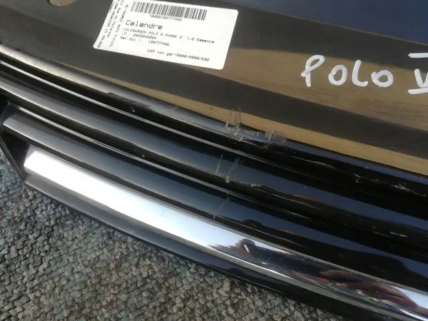 VW POLO V 5 6C 14-17 Front Grill Black Satin 6C0853651K image 2