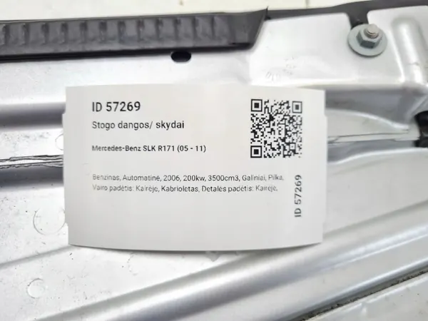 Junta de teto traseira esquerda Mercedes SLK R171 OEM image 9