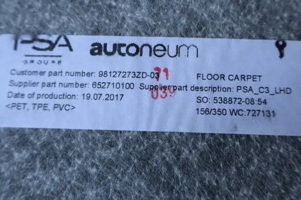 Matta OEM 98127273ZD för Citroen C3 III 2017 image 3